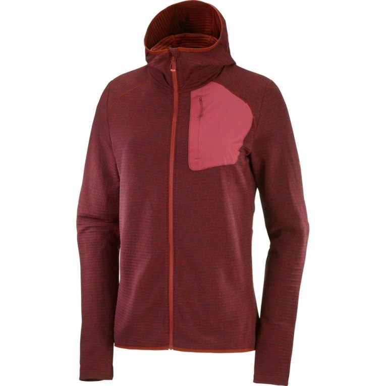 Chaquetas Salomon Essential Lightwarm Encapuchado Mujer Vino | MX CDBW715